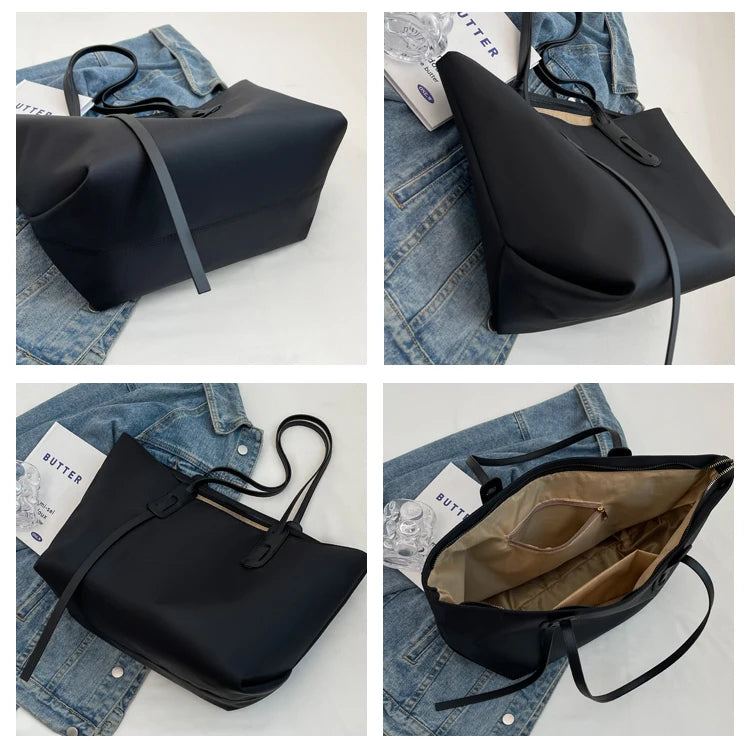 Women Large Capacity Tote Bag Casual Oxford Soft Shoulder Shopper Handbag Fashion