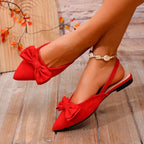 Women's Baotou Slippers Bow Toe Suede Soft Sole Anti-slip Flat Shoes