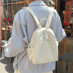 Casual Mini Nylon Backpack Bag Women's Simple Solid Casual Lightweight Schoolbags