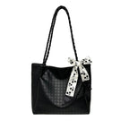 Women's Large Tote Handbag Braided Handle Large PU Leather Zipper Purses