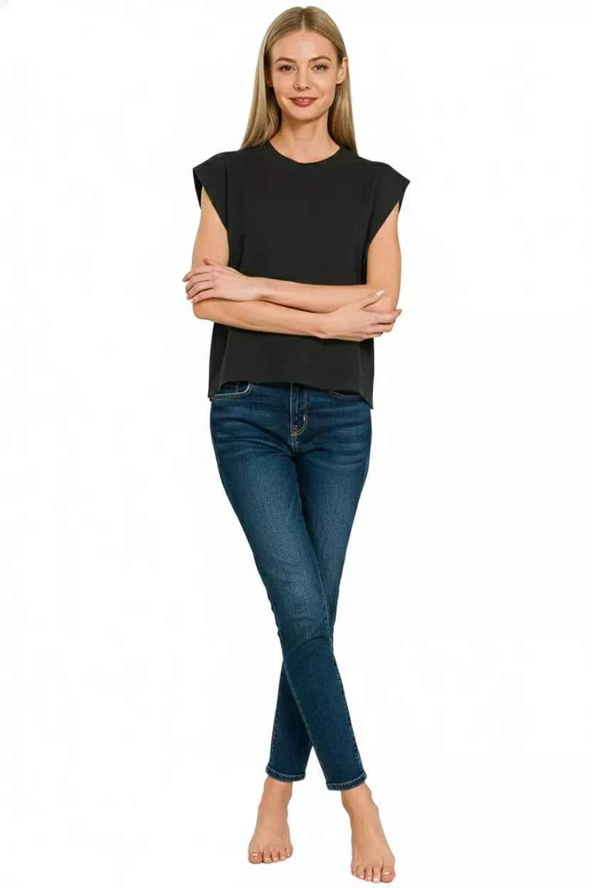 Zenana Round Neck Viscose Sweater Vest