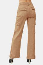 RISEN Cargo Jeans USA Stock High Rise Wide Leg Cotton Brown Pants 2a2f4a5f-cfe8-4fe0-b9f6-49ce545e1f88-Max Trendsi