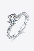 Murray Silver Ring 1 Carat Moissanite Stone 925 Sterling Platinum-plated with Box Silver 2a31b69d03c240459c39b6ca31696760-Max Trendsi