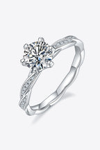 Murray Silver Ring 1 Carat Moissanite Stone 925 Sterling Platinum-plated with Box Silver 2a31b69d03c240459c39b6ca31696760-Max Trendsi