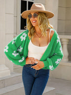 Cardigan Angel Wings Flower Open Front Long Sleeve Knitwear 2a3d06ec-708d-415a-bbc6-7c31de697b60-Max Trendsi