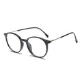 Classic Round Frame Glasses with Acetate Frame and Polycarbonate Lenses, Metal Temples, One Size (5.7 inches Width)