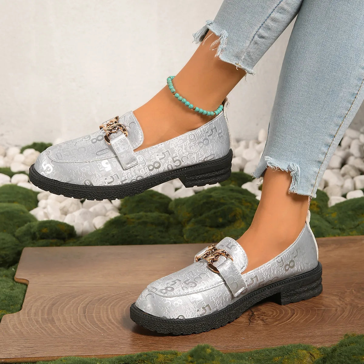 Women's Loafers Stylish Round Toe Block Heels for Comfort and Elegance Shoes 2ab3f524e6f948538ac0e681dff32532-Max-Origin Trendsi