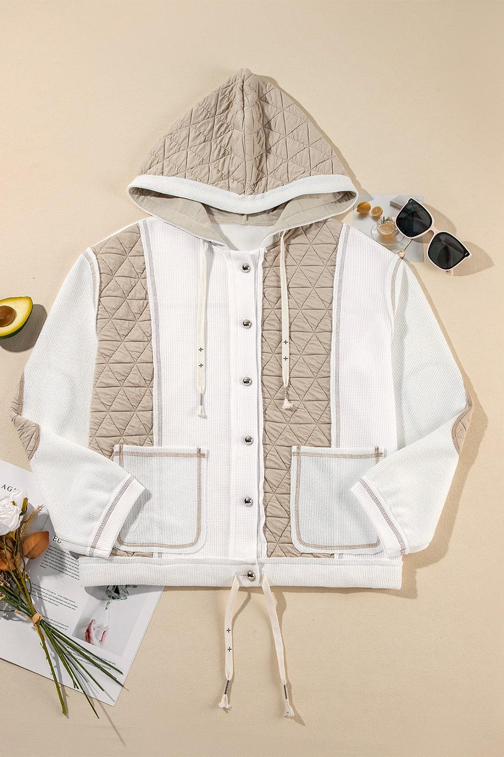 Jacket Quilted Patchwork Color Block Hooded Long Sleeve Outwear 2ab54281-31a3-4570-86c8-fdc84a33dc6d-Max Trendsi
