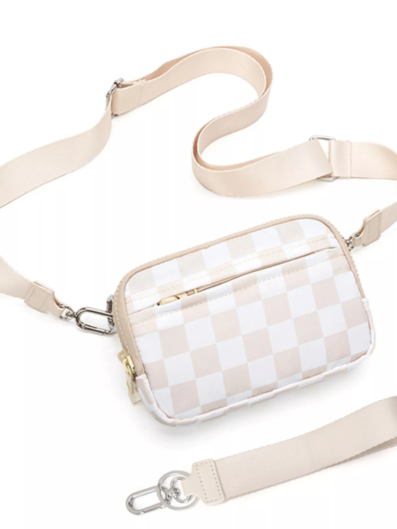 Women's Sling Bag Oxford Fabric Adjustable Strap Mini Zip Purse Eggshell One Size 2aea21b6a3f34970b471e9b73be1e8ff-Max-Origin Trendsi