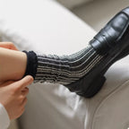 Women's Crew Socks Cotton Two-Tone Knit 2af00539-47f4-4b56-851e-fb37bc9a14ac-Max-Origin Trendsi
