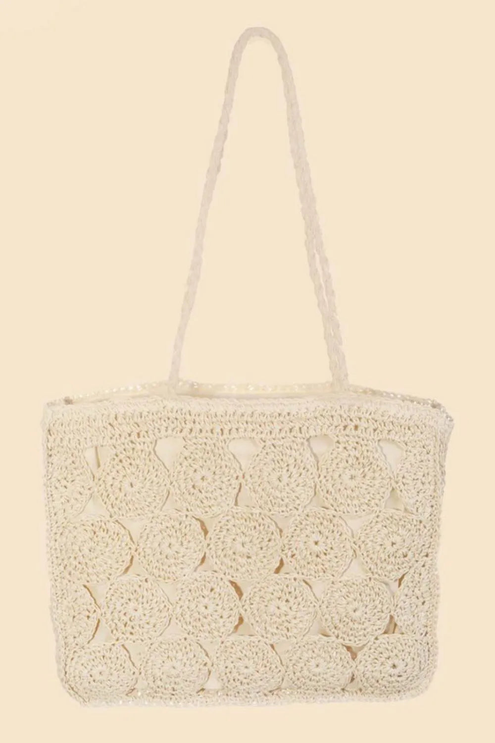 Fame Accessories Handbag Intricate Braided Wheels Round Ivory Shoulder Bag 2b10e2a3-200a-4aac-ab77-33356f7e978f-Max-Origin Trendsi