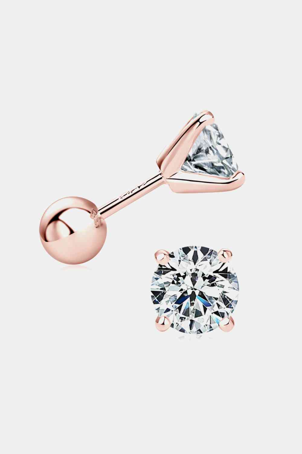 2 Carat Moissanite Stud Earrings 925 Sterling Silver Rose Gold One Size 2b18d992aebd4b10b1a53204d16ed742-Min Trendsi