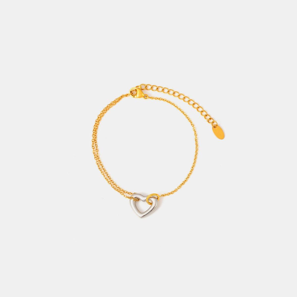 18K Gold-Plated Heart Bracelet Stainless steel Chain 2b265e70-92e7-47bf-837c-90e97e97279d-Max Trendsi