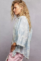 POL Shirt Floral Embroidered Sky Blue Collared Neck with Scalloped Edges Top 2b4eabc0-3ca5-435d-81a9-a84710aef7e8-Max-Origin Trendsi