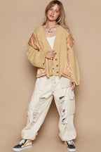 POL Quilting Women Jacket Cable Knit Patch Button Up Long Sleeve Buttoned 2b541b5e-9c9a-4e03-aa1d-4be20355c42e-Max Trendsi