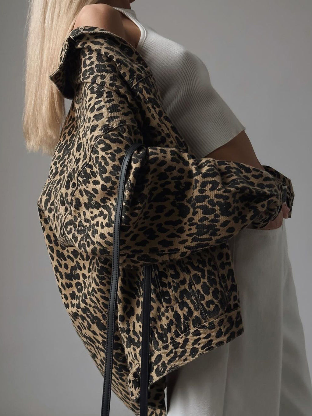 Leopard Denim Shirt Cotton Women Button Up Long Sleeve Top 2b58f056-a037-4d60-8dca-a844f2026dee-Max Trendsi