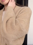 Women Cardigan Longline Open Front Fuzzy Knit Brushed Soft Acrylic Solid 2b6e6f85-2775-4cda-8700-57389640497b-Max Trendsi