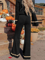 Knit Outfit Set Perfee V-Neck Long Sleeve Top and Pants Set 2bba2ef1-751d-4a2f-a59c-6ee66e96c429-Max Trendsi