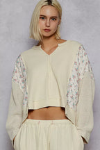 POL Quilted Knit Cropped Top Cream Mix Thermal Floral Pattern with Raw Edge CREAM 2bc39511-bac5-4ade-b79c-8a2a46ef2f0f-Max-Origin Trendsi