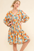 And The Why Mini Dress Geometric Colorful Printed Open Back Puff Sleeve Blue Multi 2bf84fc929df433996726716a5c46e01-Max-Origin Trendsi