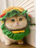 Cute Hamburger Style Pet Headwear Hat - Adorable Polyester Costume Accessory