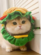 Cute Hamburger Style Pet Headwear Hat - Adorable Polyester Costume Accessory