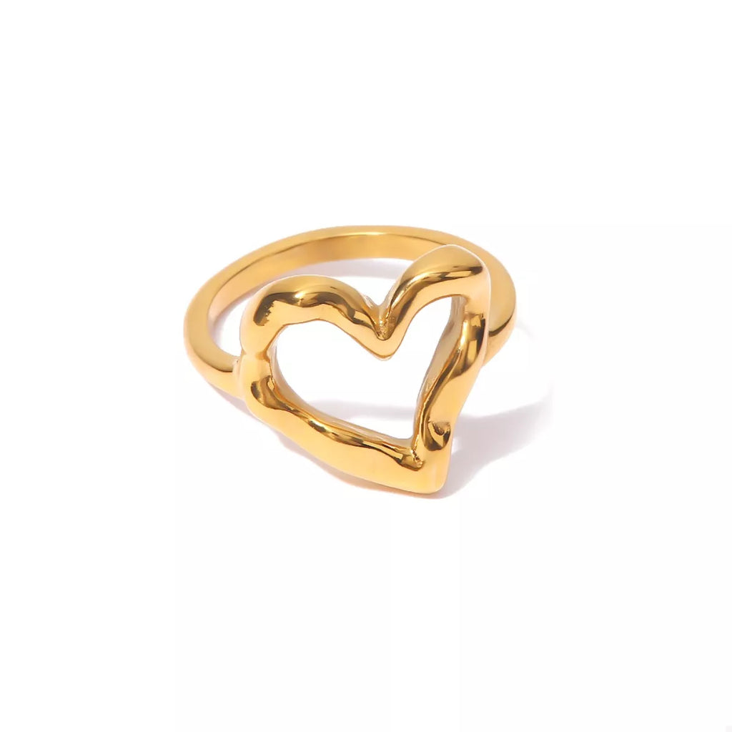 Heart Ring 18K Gold-Plated Gold Stainless Steel Women's Jewelry 2c727e42-c235-448a-af7e-11030b89e710-Max-Origin Trendsi