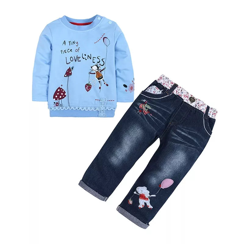 Girl's Outfit Set Long Sleeve Round Neck Top and Jeans for Children 2c9cfc82-2d56-498f-88c8-5e12acf3efa4-Max-Origin Trendsi