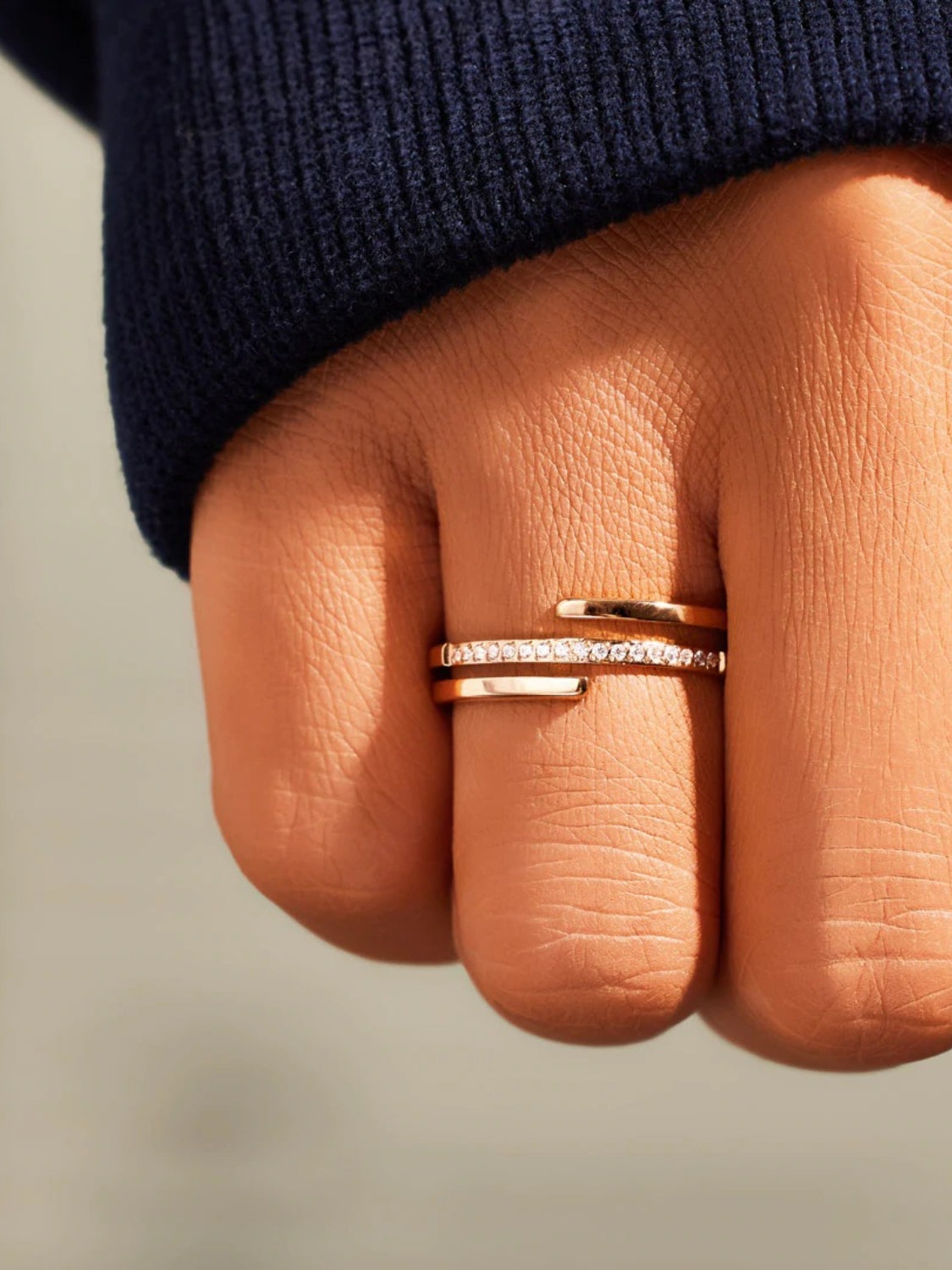 Zircon Ring Women Twist 18K gold-plated 925 Sterling Silver Inlaid Jewelry 2cc3743f-9edb-4bed-8a20-ecf3d7035d85-Max Trendsi