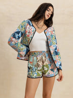 Outfit Set Floral Quilted Jacket Long Sleeve Outerwear and Shorts 2 Pcs 2cf99729-49a7-4bf1-a96b-01d7d7032308-Max Trendsi