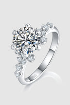 Murray 2 Carat Round Women Ring Moissanite 925 Sterling Silver Ring with Box Silver 2d01480c-31ee-4230-bd04-c307899c97ae-Max Trendsi