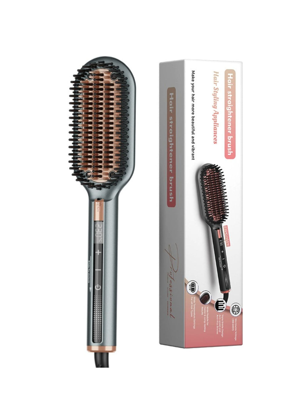 Fast Heating Hair Straightening Comb with Adjustable Temperature and Anti-Scald Protection, ABS Material, 1-Piece