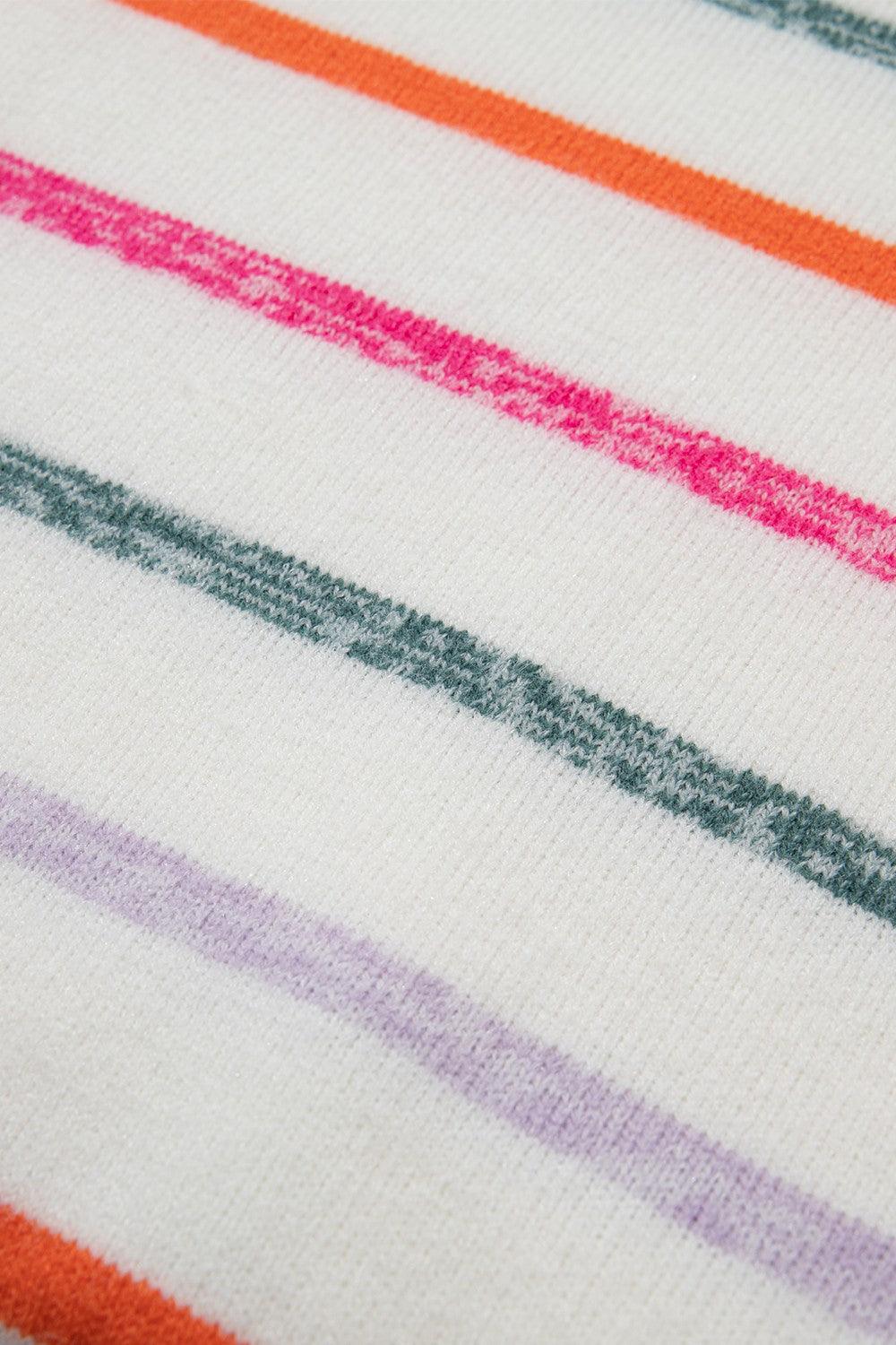 Striped Sweater Colorful Round Neck Dropped Shoulder 2d839c7f-5cdb-4309-8697-5e079652d729-Max Trendsi