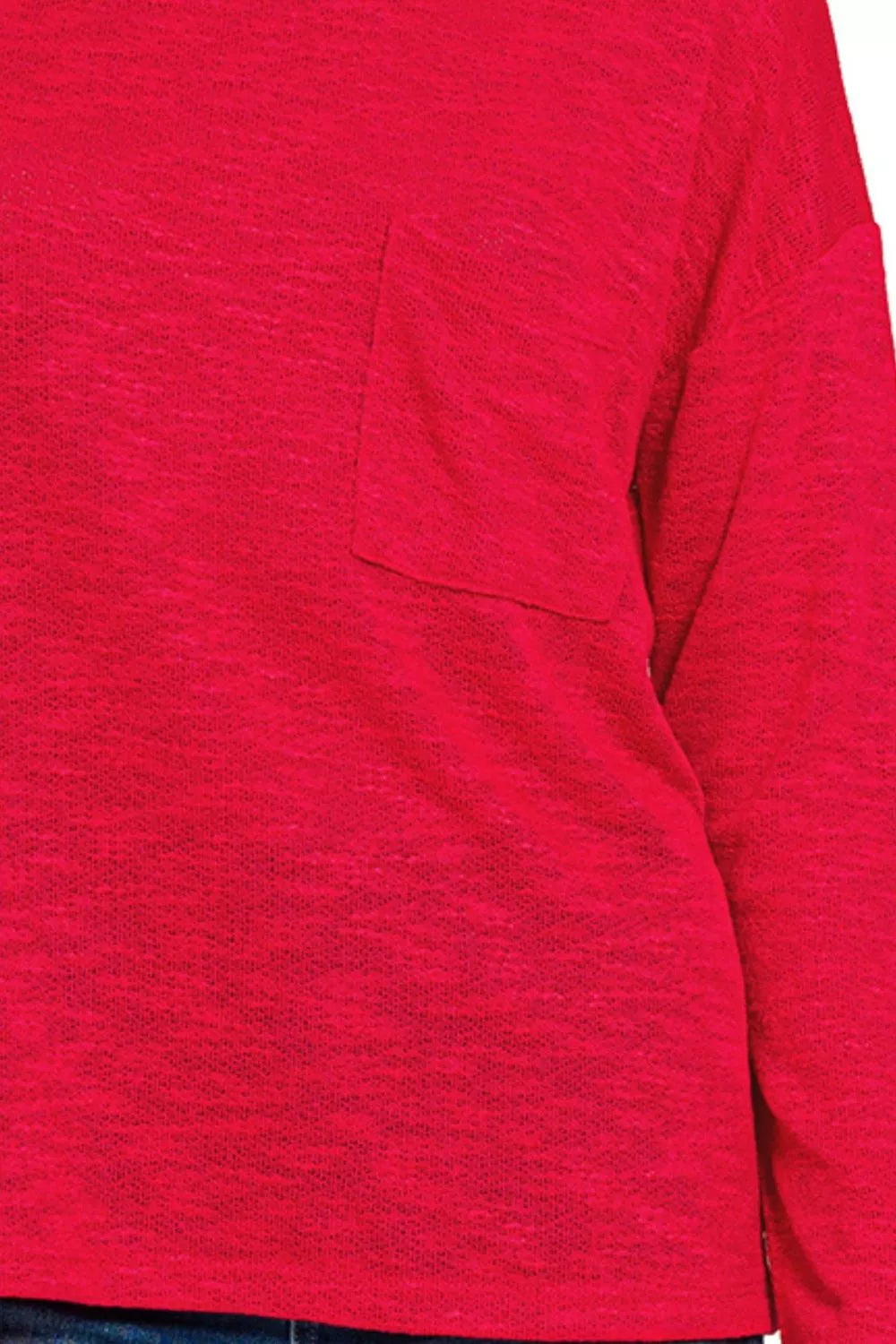 Zenana Womens T-Shirt Ruby Red Slub Hacci Long Sleeve Top 2d9616a1-cfc1-4110-9496-d01ef097a951-Max-Origin Trendsi