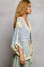 POL Crochet Cardigan Sky Multi Open Front with Scalloped Edge 2da107a5-be71-4094-9643-bc52810d129c-Max-Origin Trendsi