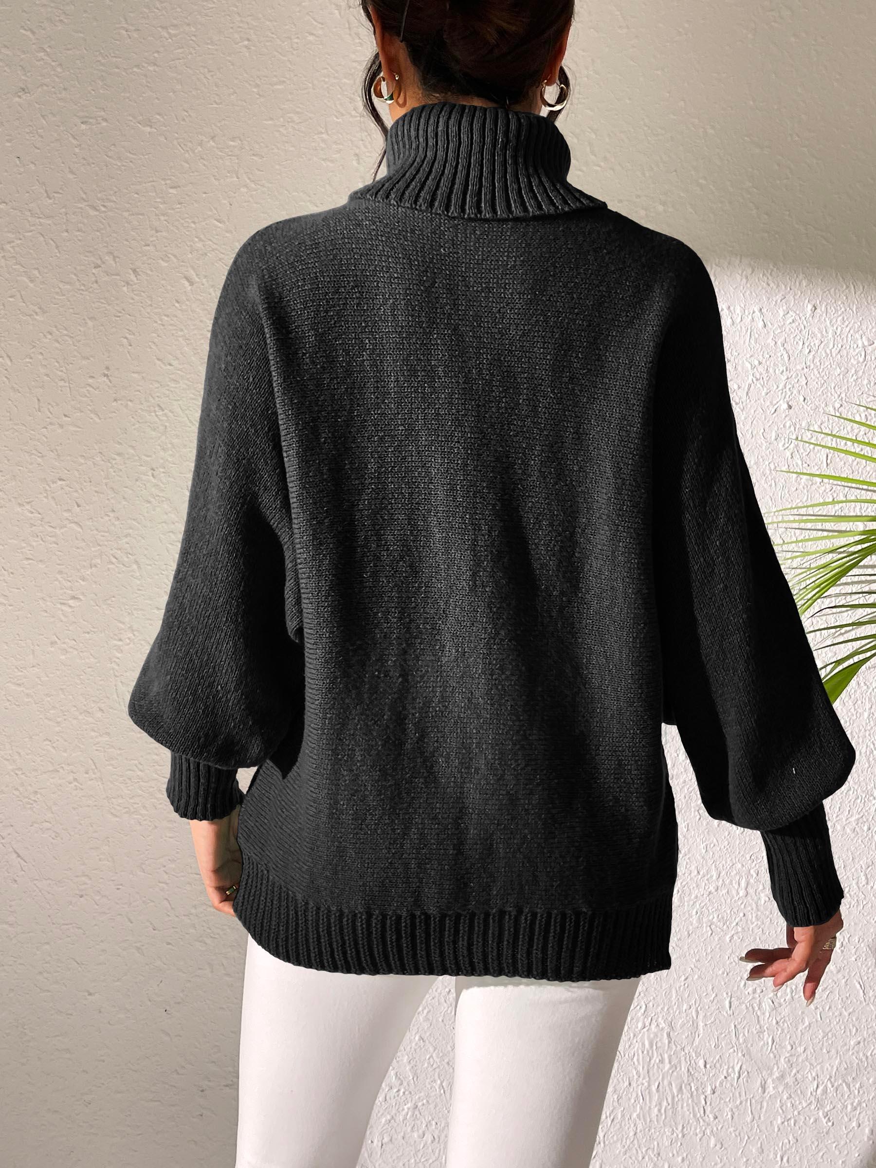 Turtleneck Sweater Long Sleeve Solid Soft Pullover 2da21c61-749c-41fc-b631-356e68c1e1d6-Max Trendsi