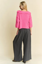 Davi & Dani Wide Leg Pants Gray Pleated High Waisted Loose Shirring Detail 2dbb88c836a44df4b1515d61f7a78fd5-Max-Origin Trendsi