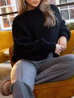 Women's Sweater Round Neck Dropped Shoulder Oversized Knit Pullover 2dff8da237544769871afc20dfdd3fee-Max-Origin Trendsi