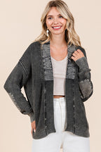 Mittoshop Black Cotton Cardigan Contrast Patch Open Mineral Wash Knitwear 2e09849c-6d48-4d46-b1d7-fe609df16cf8-Max Trendsi