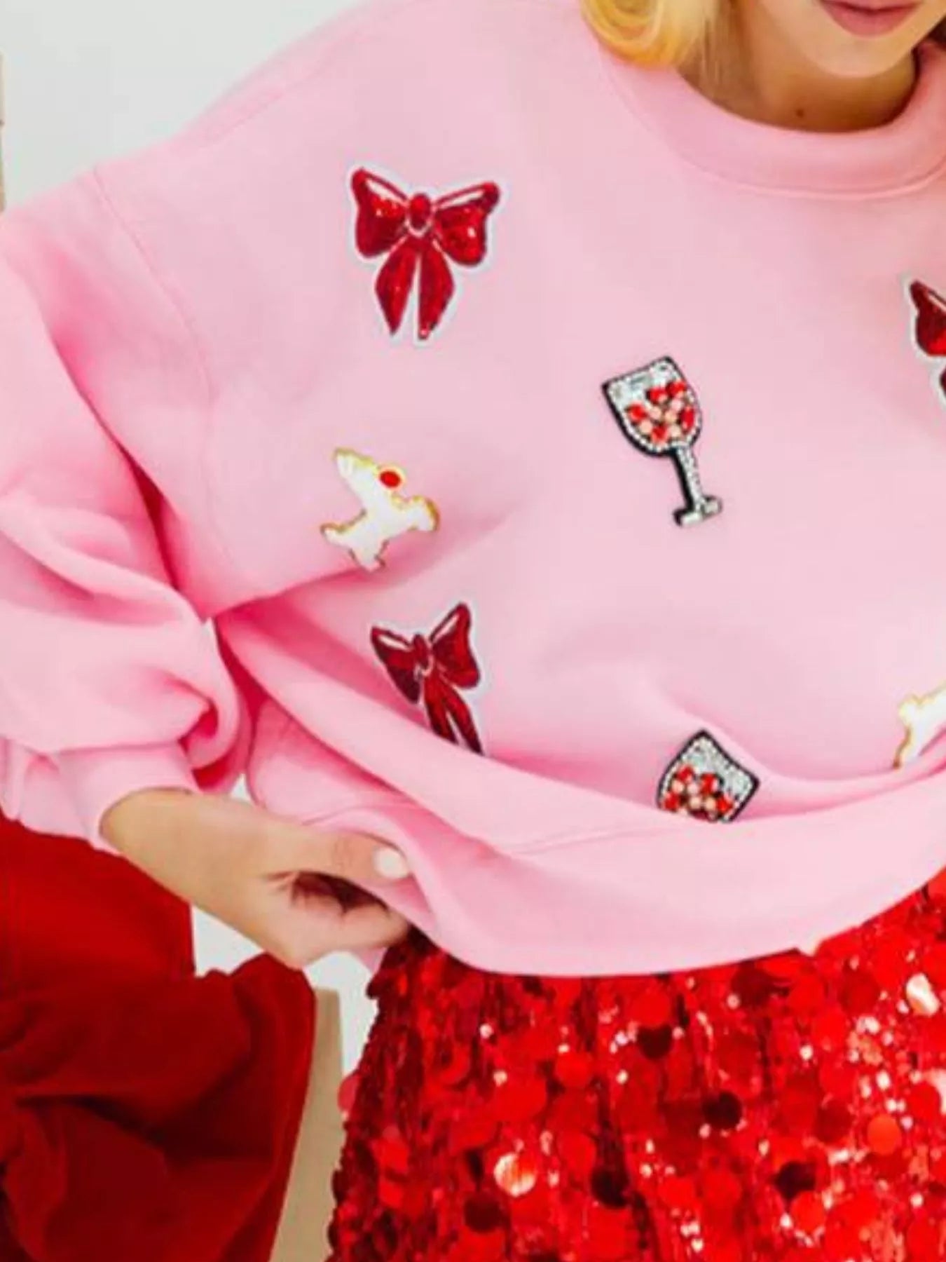 Halloween Women's Sweatshirt Sequin Round Neck Long Sleeve Pullover 2e8bf34e-6b1d-4018-870b-5b6cd2464d35-Max-Origin Trendsi