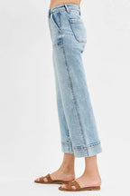 RISEN Jeans Women's Crop Wide Front Seam Detailed High Rise Ligth Wash 2ea0b2a08e8e4fb6b0416776efb78880-Max-Origin Trendsi