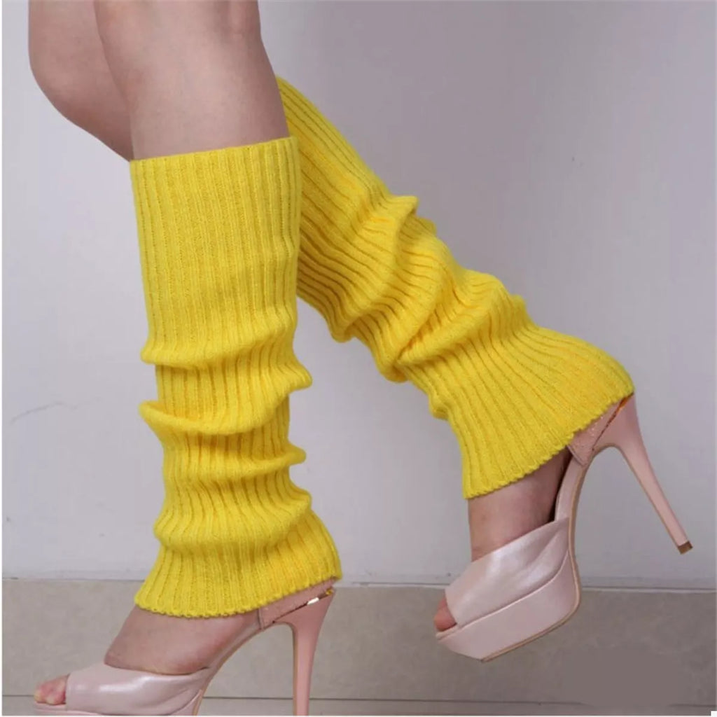 Women's Leg Warmers Ribbed Knit Solid Soft Acrylic Accessories Yellow One Size 2eaadd98-ddaf-48c7-98ed-12e821952464-Max-Origin Trendsi