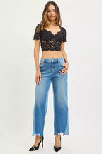 RISEN Womens Barrel Jeans Slouchy Cropped with Contrast Dark Wash 2eaaf93434f541fb93d36f0cced0b5d7-Max-Origin Trendsi