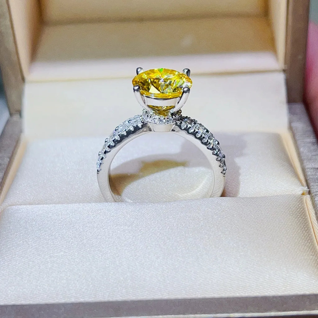 Silver Ring 3 Carat Moissanite Yellow Round Stone 925 Sterling Platinum-plated 2eabaf39-eef5-4ad0-a50f-de85fbefb738-Max-Origin Trendsi