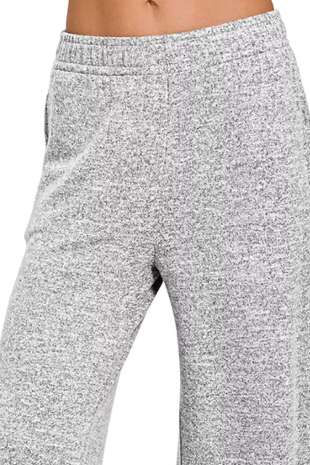 Zenana Womens Lounge Pants Gray Soft Melange Hacci Elastic Waistband 2ec6a65e-f88b-44d0-8a51-5ea0a1cfd4df-Max-Origin Trendsi