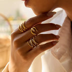 Open Ring 18K Gold-Plated Two-Tone Stainless Steel Women's Jewelry 2ec94c7d-6b10-485e-b013-43a8bb5dbc4d-Max-Origin Trendsi