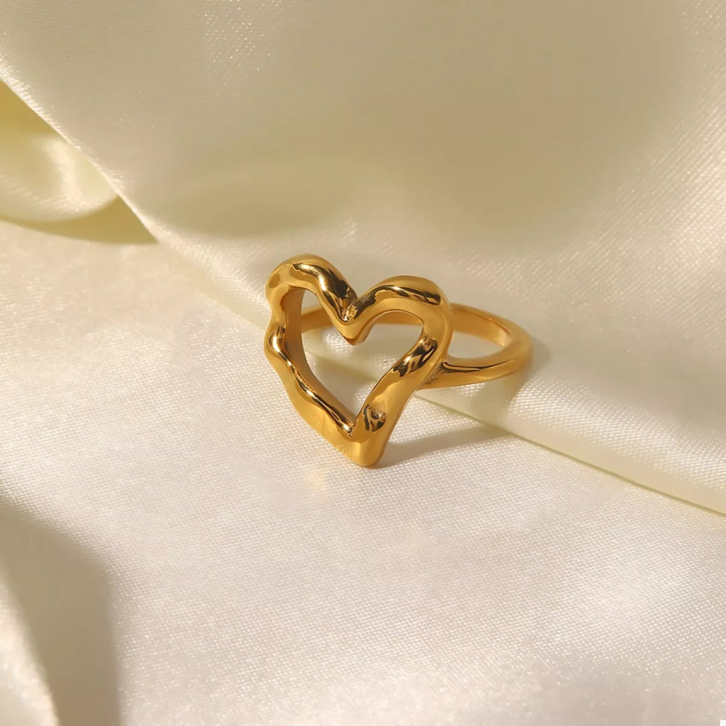 Heart Ring 18K Gold-Plated Gold Stainless Steel Women's Jewelry Gold 2ecc1aec-aad7-423c-9a81-e1eb8c6025be-Max-Origin Trendsi