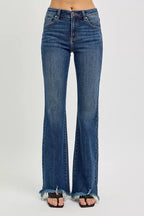 RISEN Womens Jeans Mid Rise Flare Frayed Hem Denim Pants Plus Sizes 2ee9f7934bdb4e1a816c821556496d0d-Max-Origin Trendsi