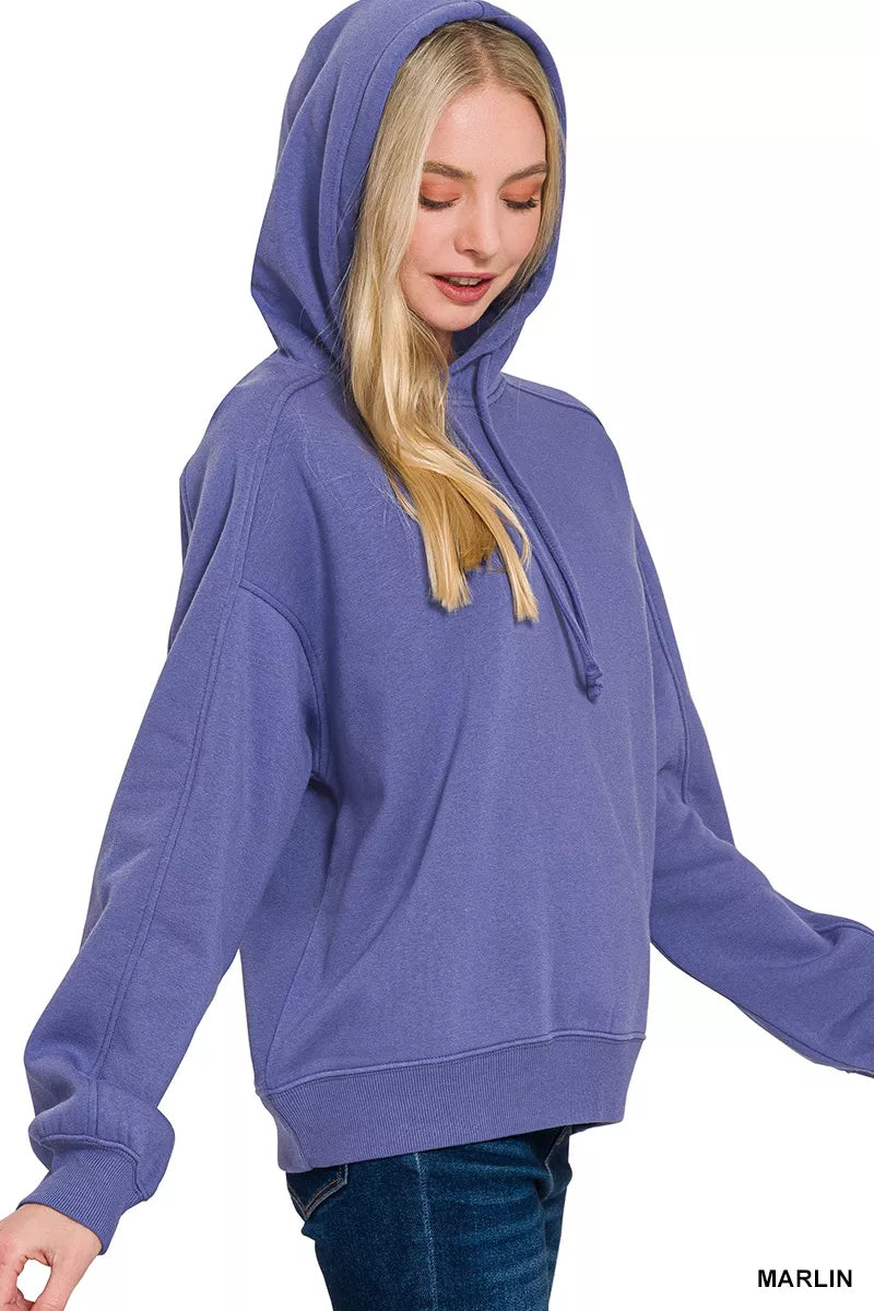 Zenana Womens Fleece Hoodie Purple Drawstring Relaxed Fit Pocketed Top 2f13016d-bf8e-4448-b5ba-b96ee090ca66-Max-Origin Trendsi