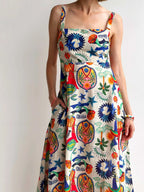 Maxi Cami Dress Summer Colorful Printed Square Neck Ruffled 2f138596-3992-43dc-af6e-4b4e11ba75bb-Max-Origin Trendsi